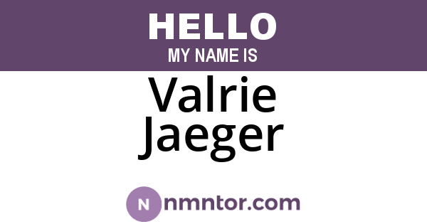 Valrie Jaeger