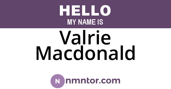 Valrie Macdonald