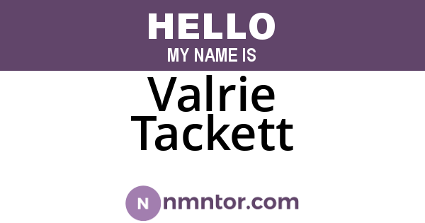 Valrie Tackett