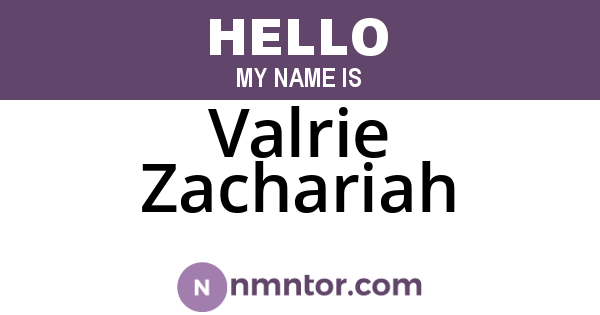 Valrie Zachariah