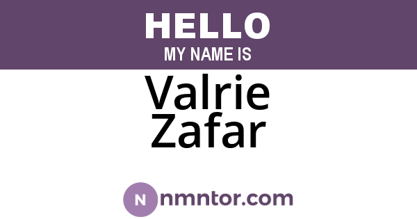 Valrie Zafar