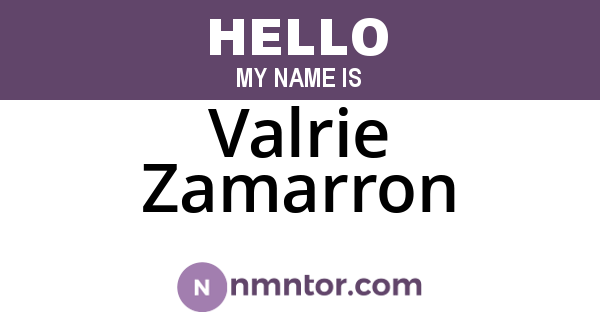 Valrie Zamarron