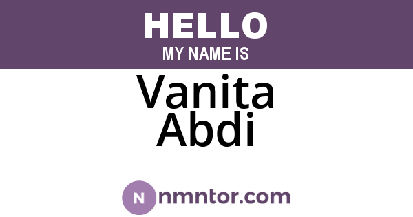 Vanita Abdi