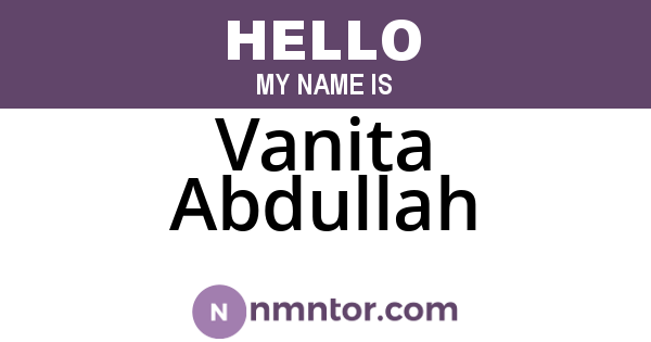 Vanita Abdullah