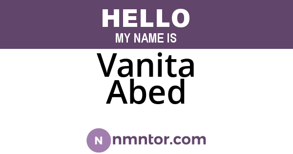 Vanita Abed