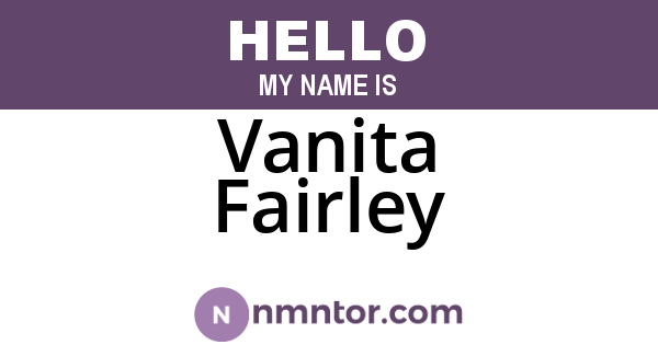 Vanita Fairley