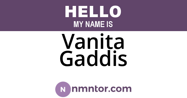 Vanita Gaddis