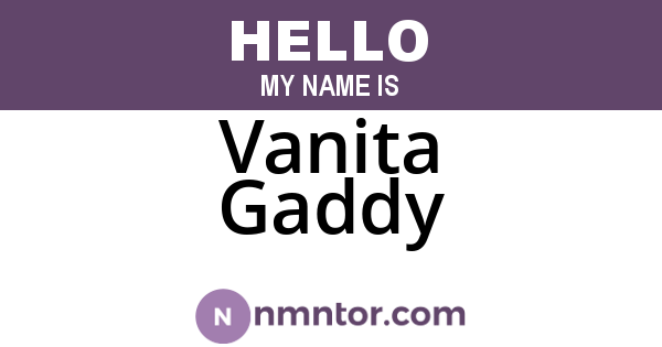 Vanita Gaddy