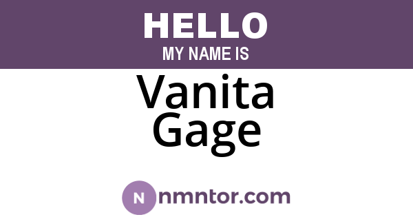 Vanita Gage