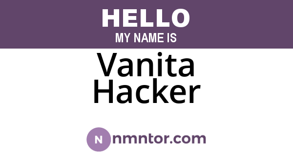 Vanita Hacker