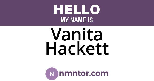 Vanita Hackett