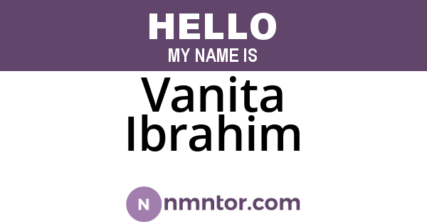 Vanita Ibrahim