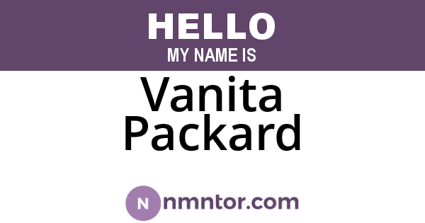 Vanita Packard