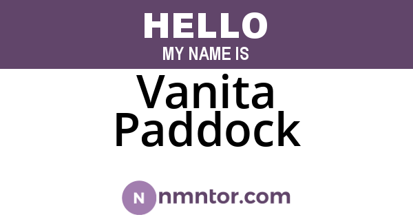 Vanita Paddock