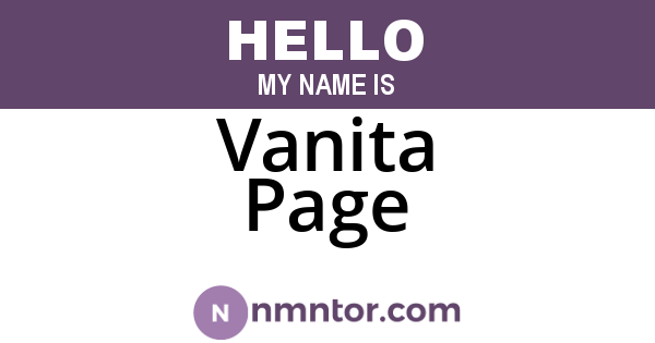 Vanita Page
