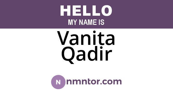 Vanita Qadir