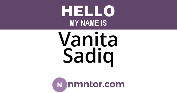 Vanita Sadiq