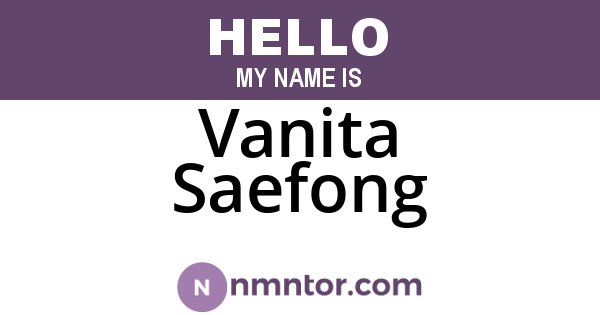 Vanita Saefong