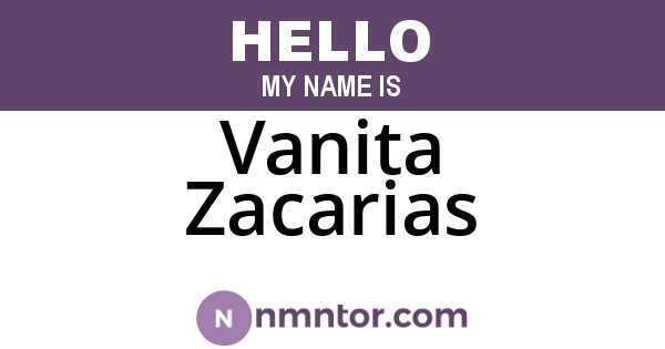 Vanita Zacarias