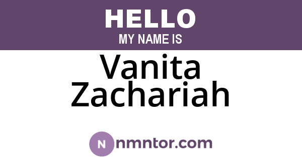 Vanita Zachariah