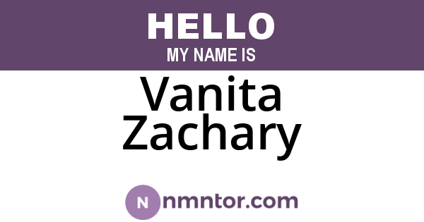 Vanita Zachary