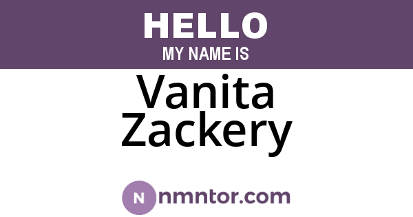 Vanita Zackery