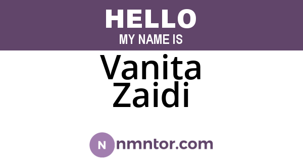 Vanita Zaidi