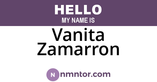 Vanita Zamarron