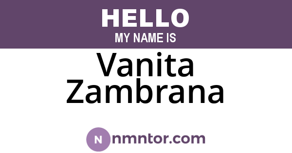 Vanita Zambrana