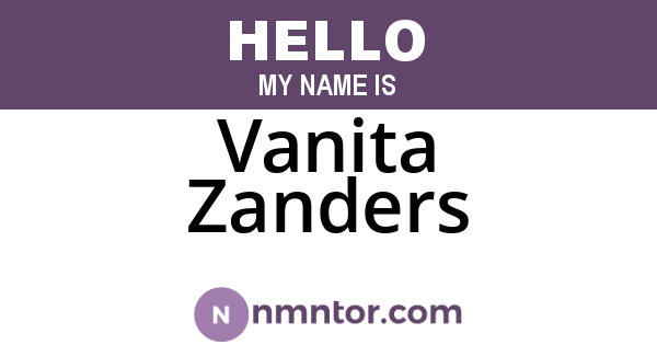 Vanita Zanders