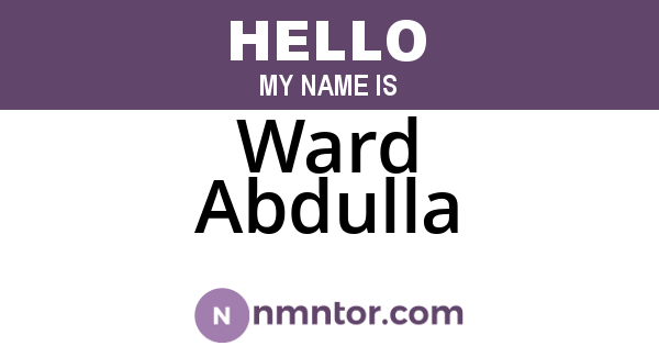 Ward Abdulla