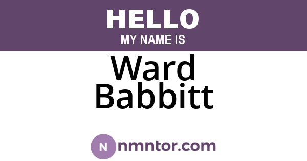 Ward Babbitt