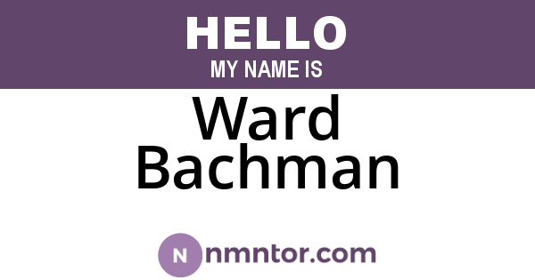 Ward Bachman