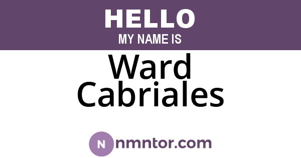 Ward Cabriales