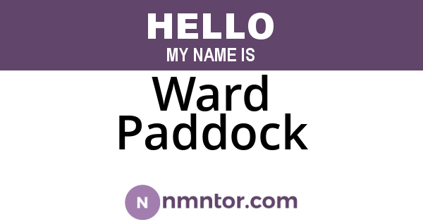 Ward Paddock