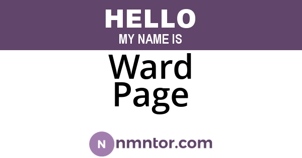 Ward Page
