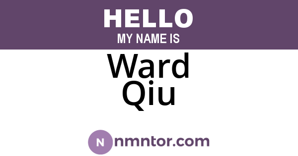 Ward Qiu