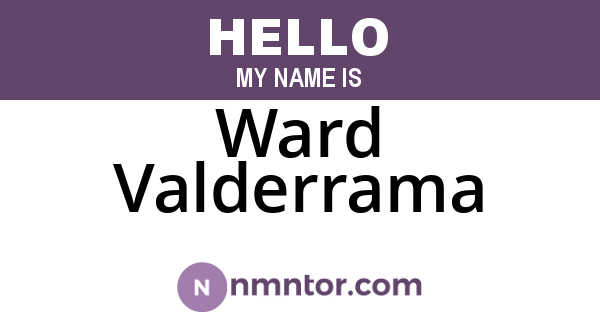 Ward Valderrama