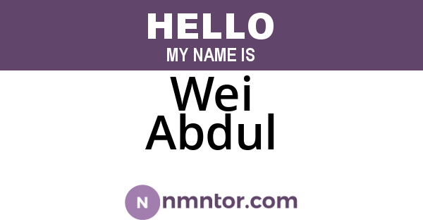 Wei Abdul