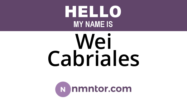 Wei Cabriales