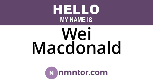 Wei Macdonald