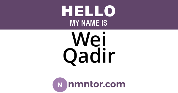 Wei Qadir