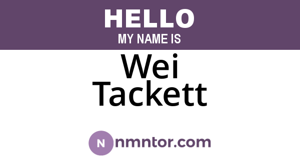 Wei Tackett