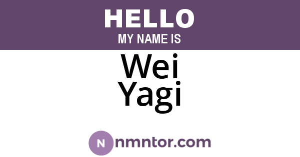 Wei Yagi