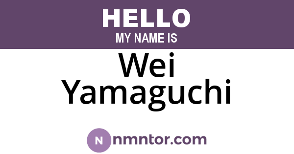 Wei Yamaguchi