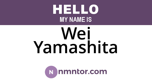Wei Yamashita