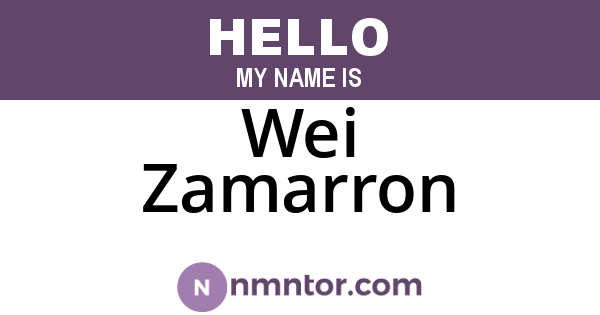 Wei Zamarron