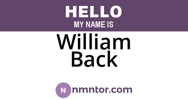 William Back