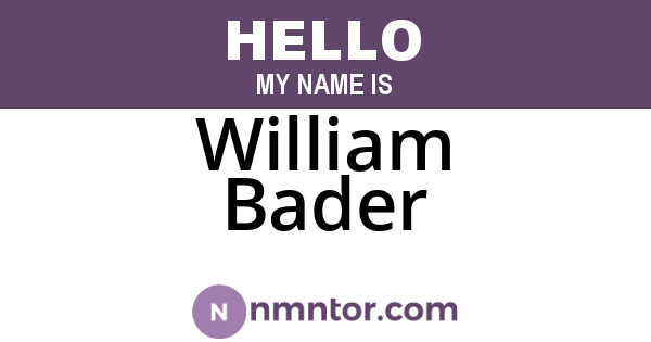 William Bader