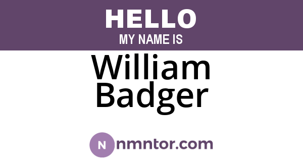 William Badger
